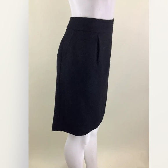 Boden Sz 12L 100% Wool A-Line Skirt Black Pleated Front Business Casual - Picture 3 of 8